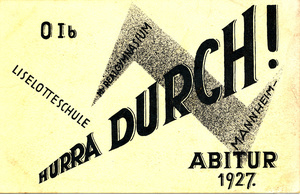 Abiturkarte 1927