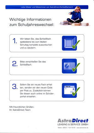 Informationen zum Schuljahresende 2018