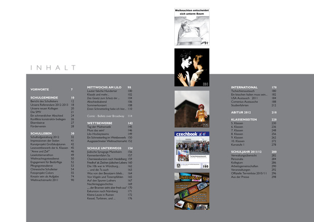 Inhaltsverzeichnis des Jahresberichts 2011/12